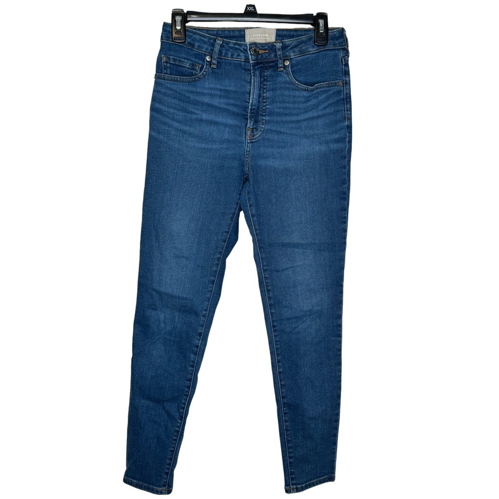 Everlane Women's Jeans Curvy Hi-Rise Skinny Denim Stretch Medium Wash Blue 27R